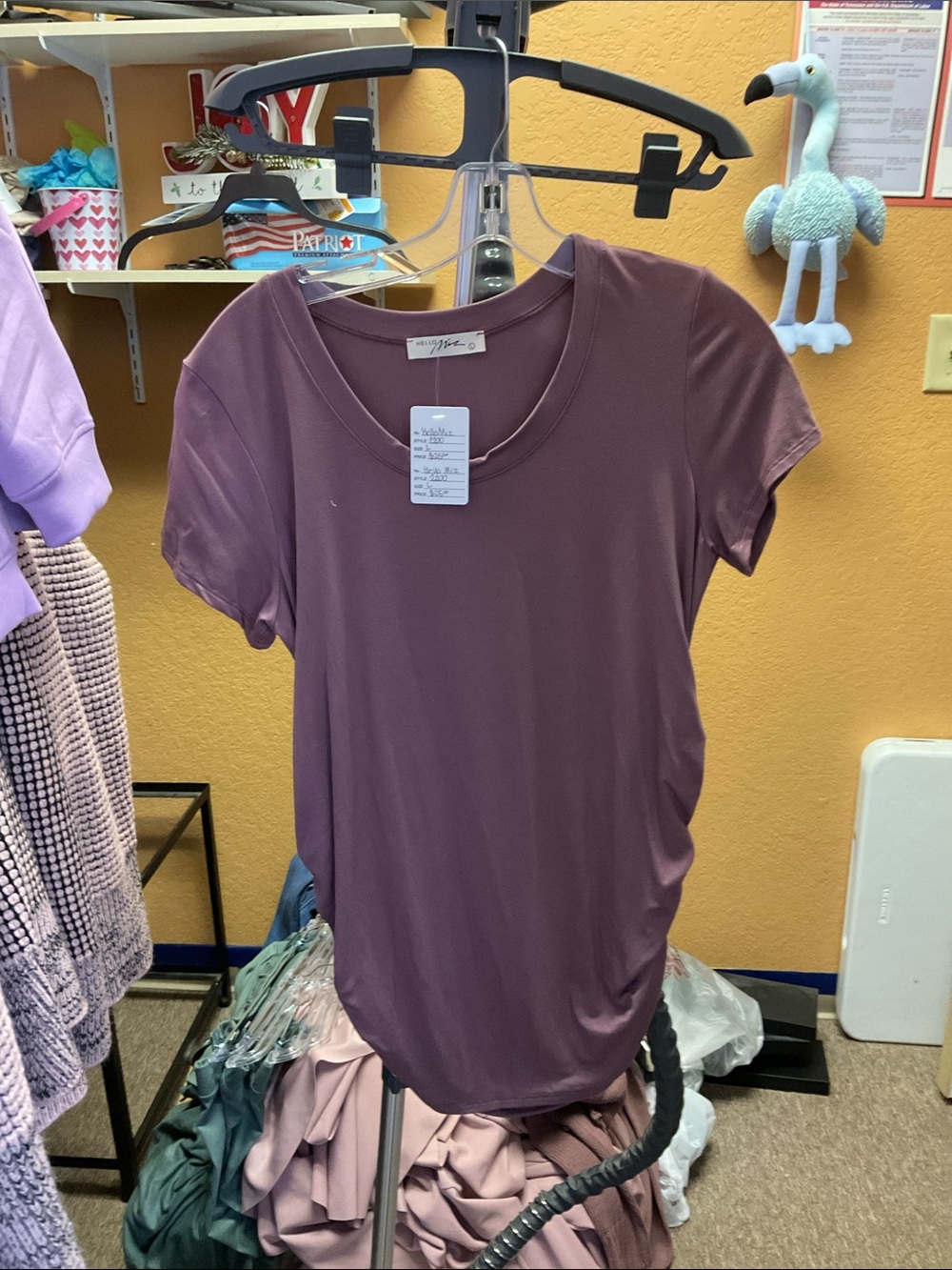 Hello MIZ Mauve Scoop Neck Short Sleeve Tee